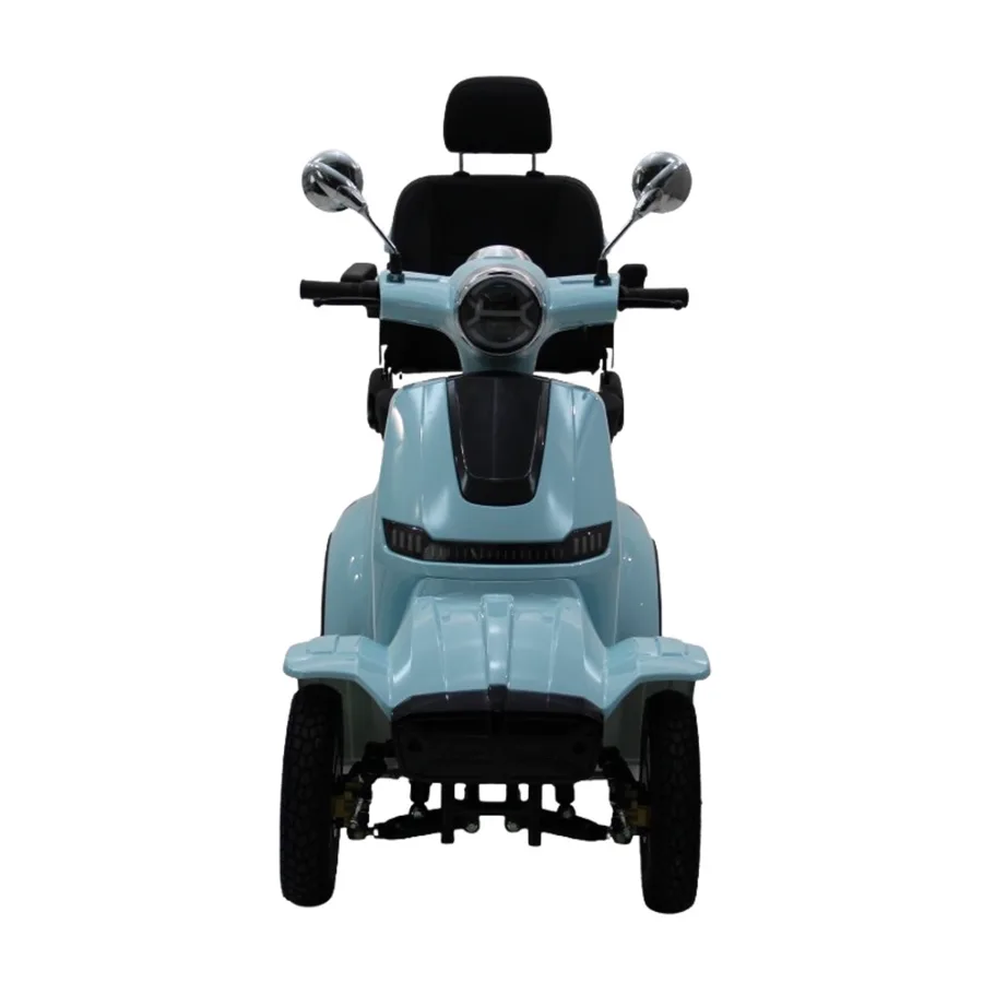 Skyblue Beetle vierwielige scootmobiel, vooraanzicht