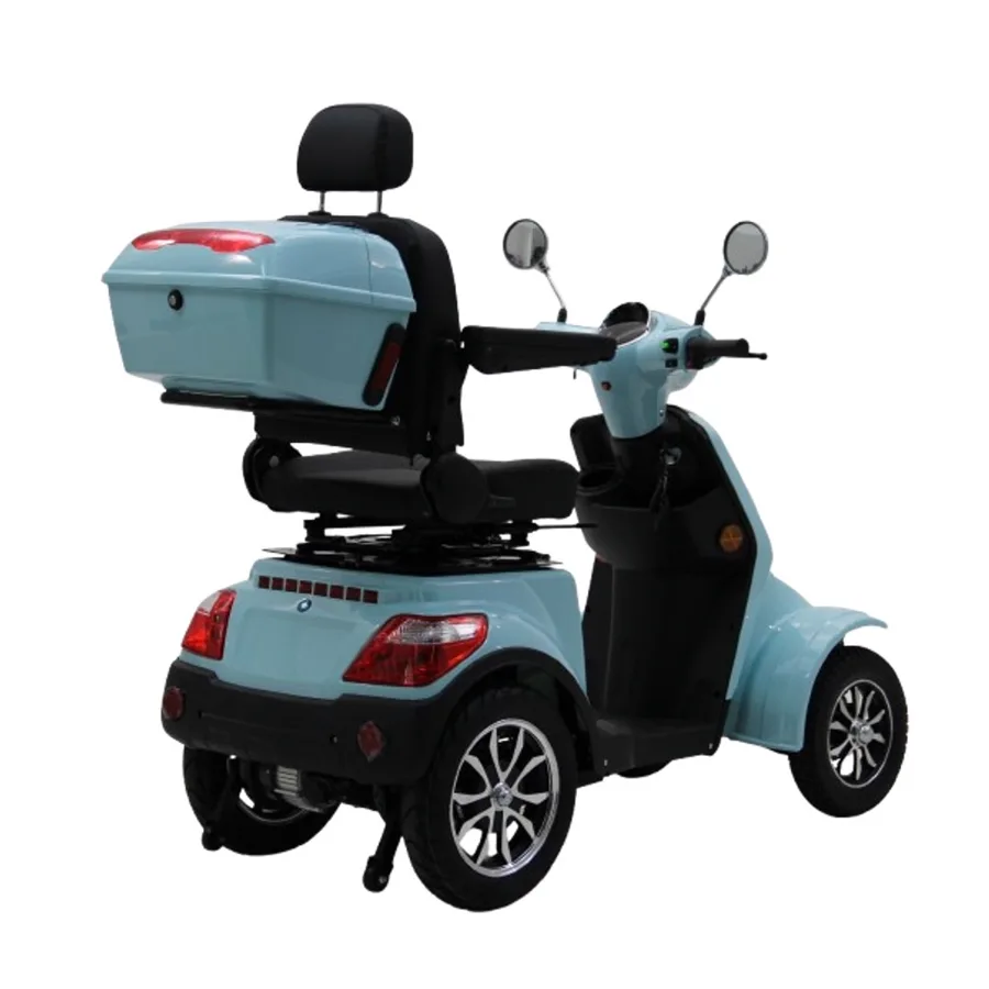 Skyblue Beetle vierwielige scootmobiel, achterzijde